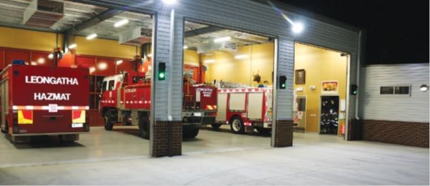 Fire trucks in the CFA Leongatha station