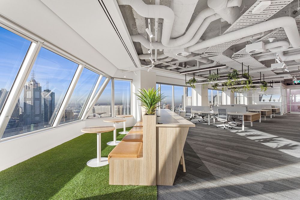 Fit-out at Melbourne Central Tower with exposed ductwork