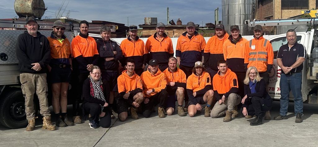 The Williams & Burns team in hi-vis workwear